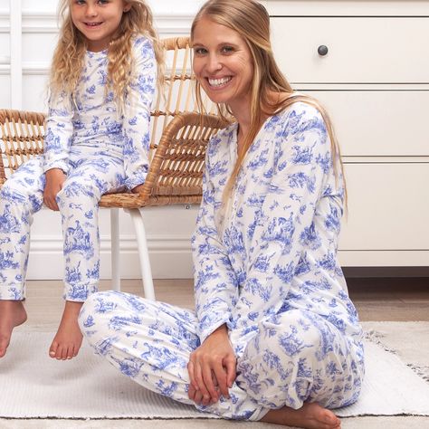 Wholesale Toile De Jouy Women's Bamboo Pajamas - Mother's Day for your store | Faire Nursing Pajama Set, Baby Bow Hats, Womens Loungewear Sets, Nursing Pajamas, Delivery Gown, Nursing Wear, Baby Sleep Sack, Going Home Outfit, Bamboo Pajamas