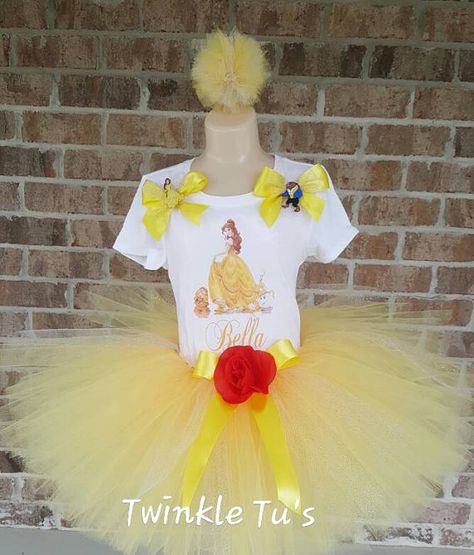 Belle Beauty and the Beast Birthday/ Disney by TwinkleTusTutus Belle Tutu, Beauty And The Beast Birthday, Belle Birthday Party, Disney Costumes Diy, Beauty And Beast Birthday, Roses Birthday, Belle Birthday, Beauty And The Beast Party, Girl Bday Party