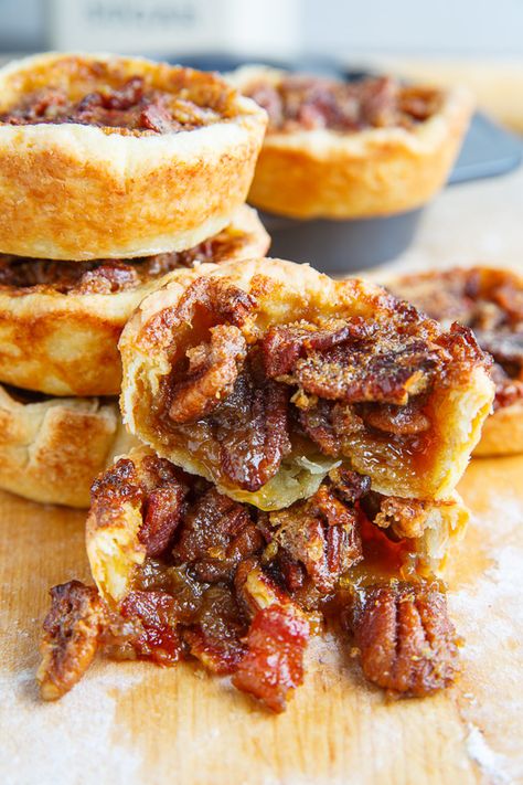 Maple Bourbon Bacon and Pecan Butter Tarts Pecan Butter Tarts Recipe, Pecan Butter Tarts, Maple Bourbon Bacon, Butter Tarts Recipe, Bacon Desserts, Bourbon Bacon, Pecan Butter, Closet Cooking, Bourbon Recipes