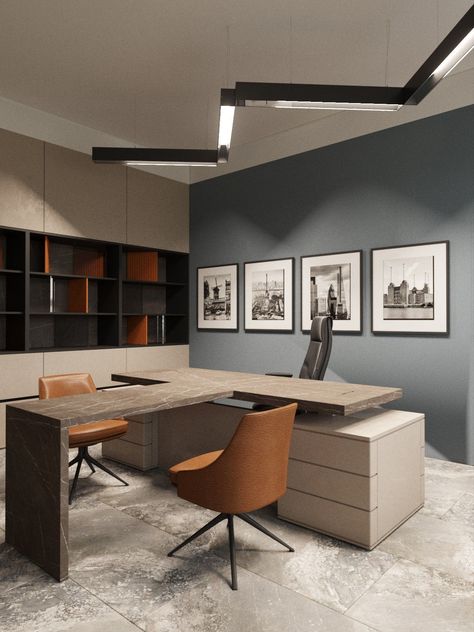 Geometric Harmony: Patterns and Shapes in Office Interior Design Office Room Interior Design Boss, Office Ceo Room Design, Modern Office Design Boss, Ceo Table Design, Ceo Room Office, Boss Office Room Design, Executive Office Design Modern, Private Office Interior Design, Ceo Room Design