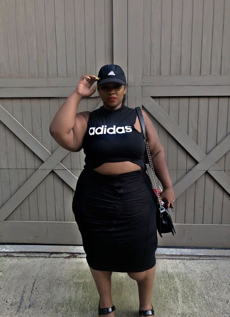 Plus size baddies adidas outfit Plus Size Adidas Outfit, Outfit Ideas Summer Baddie, Party Outfit Night Club Baddie, Plus Size Baddies, Party Outfit Night Club, Baddie Summer Outfits, Summer Baddie, Plus Size Baddie, Outfits Baddie