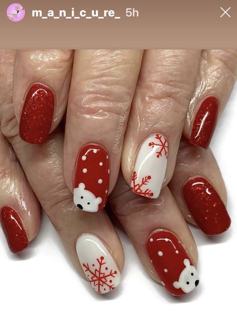 Santa Nail Art Christmas, Polar Bear Nails Christmas, Christmas Acrylic Nails Holiday Short, Xmas Gel Nails Short, Nail Art Crismas, Christmas Nail Art Designs 2022, Nail Art Natal Xmas, Nail Art Natale, Chrismast Nailart