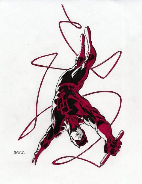 Daredevil Tattoo, West Coast Avengers, Daredevil Elektra, Daredevil Art, Spiderman Tattoo, Daredevil Comic, Daredevil Matt Murdock, Marvel Knights, Superhero Costume