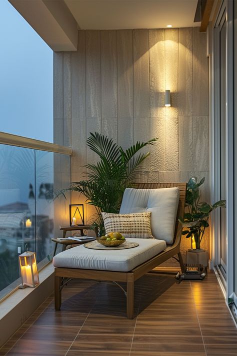 Simple Balcony Ideas Apartment, Balcony Interior Ideas, Balcony Renovation Ideas, Small Outdoor Balcony Ideas Apartments, Balcony Room Ideas, Greenery Balcony, Terrace Room Ideas, Outdoor Terrace Ideas, Living Room Balcony Ideas