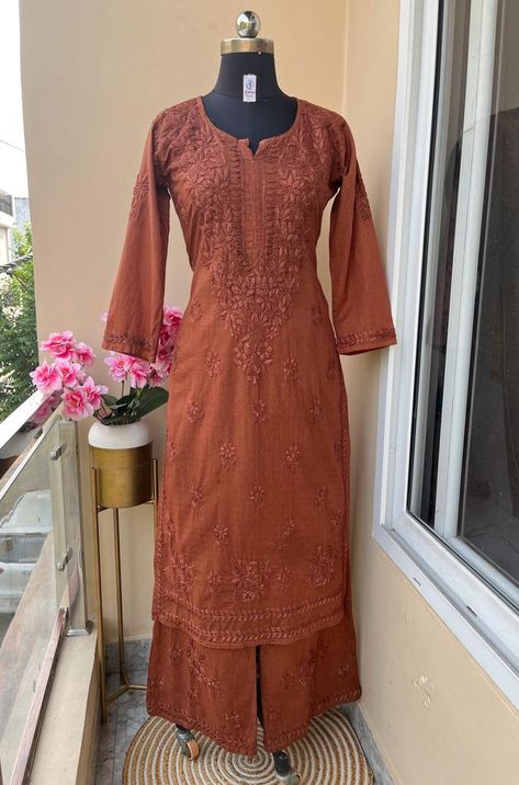 ❤️ *Dobby Cotton kurti + Dobby Cotton Plazo Cord Set* ❤️ ✅ *Beautiful long length kurti* ✅ *Beautiful tone to tone Chikankari work Kurti* ✅ *kurti length 45 to 46* ✅ *Size 38 to 44* 💜 *Bottom* 💜 ✅ *Dobby Cotton Plazo Free Size* ✅ *Lenght...38 to 39* ✅ *Waist...Fitted up to 46"* ✅ *MSP Full Set 1650/-+$* 💜 *LIMITED STOCK* 💜 Unstitched Cotton Suit With Chikankari For Festivals, Diwali Cotton Unstitched Suit With Chikankari Embroidery, Diwali Chikankari Unstitched Suit In Mulmul, Floor-length Chikankari Kurta For Diwali, Chikn Kari Kurti Design, Chikankari Work, Lucknowi Chikankari, Chikankari Suits, Cord Set