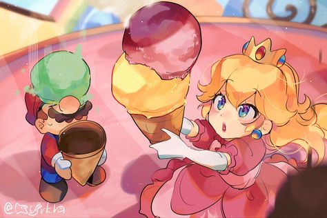 Cute Mario Pfp, Mario Y Luigi, Peach Mario, Kirby Nintendo, Mario Fan Art, Nintendo Princess, Princesa Peach, Video Game Fan Art, Mario Games