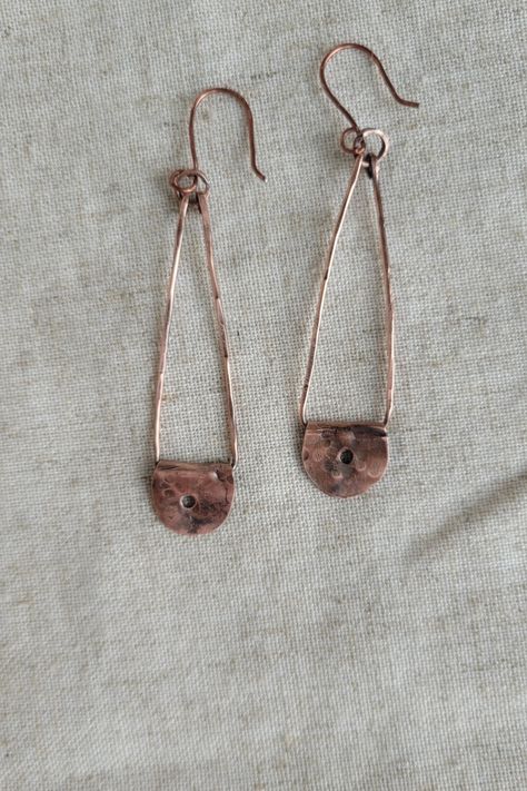 Copper earrings handmade