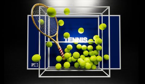 Tennis Installation, Event Entrance Design, Tennis Events, Event Booth Design, Exhibition Display Design, Event Entrance, Tennis Photos, Tennis Event, Retail Space Design