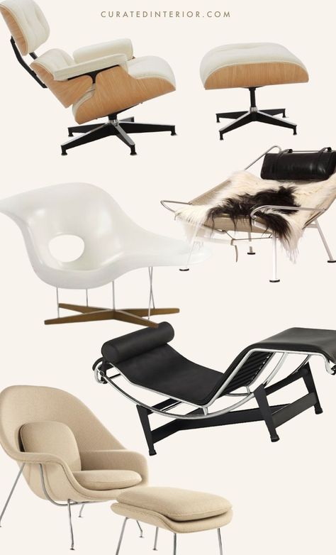 13 Best Mid-Century Design Stores for Authentic & Replica Furniture Dark Leather Couches, Lc4 Chaise Lounge, Mid Century Light Fixtures, Scandinavian Style Furniture, Mid Century Lounge, Mid Century Lounge Chairs, Chair Designs, Danish Style, Lounge Chair Design