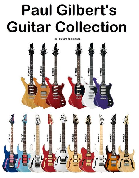 Paul Gilbert Guitar, Guitar Wiring, Paul Gilbert, Guitar Obsession, Guitar Collection, Bass Guitars, Music Guitar, Electric Guitars, Cool Guitar