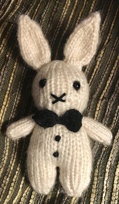 Amigurumi Tuxedo Ted Bunny Free Knitting Pattern #freeknittingpattern #easterbunny #amigurumipattern Rabbit Knitting Pattern, Knitted Bunnies, Bunny Knitting Pattern, Knitted Stuffed Animals, Knitted Bunny, Knitted Doll Patterns, Knitted Toys Free Patterns, Knitted Teddy Bear, Easy Knitting Projects