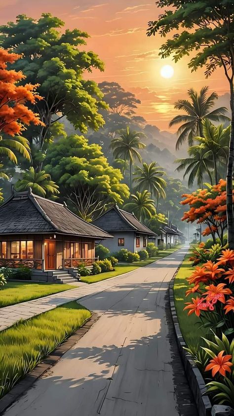 Nature Scenery Painting, Beautiful Scenery Paintings, Beautiful Scenery Drawing, Samsung Wallpaper Hd, Road Background, Pretty Nature Pictures, Scenery Painting, Best Nature Wallpapers, Beautiful Nature Wallpaper Hd