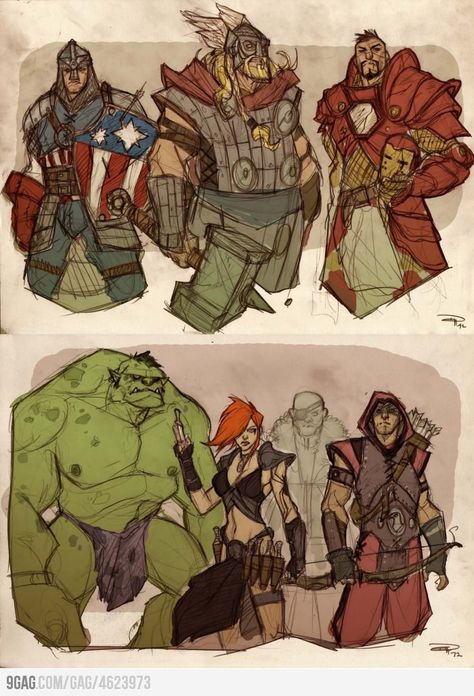 So, this looks sorta like it could be the wow-avengers. Personally black widow should be a blood elf assassin. Comic Collage, Marvel Comics Art, Arte Fantasy, Superhero Art, Comic Heroes, Marvel Dc Comics, Marvel Heroes, Marvel Art, Comic Character