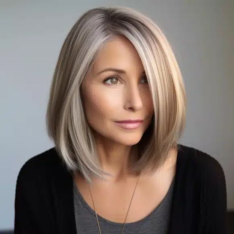 https://timeless-hairstyles.com/wp-content/uploads/2023/12/Medium-Length-Straight-Hair-with-Rounded-Layers.webp Straight Inverted Bob Hairstyles, Medium Lob With Face Framing Layers, Straight Shoulder Length Hair Cuts With Curtain Bangs, Shoulder Bob Haircuts For Women, Angled Medium Bob, Medium Length Haircuts For Long Faces, Long Bob Hairstyles Over 60, All One Length Bob Medium, Lob Haircut For Thick Wavy Hair