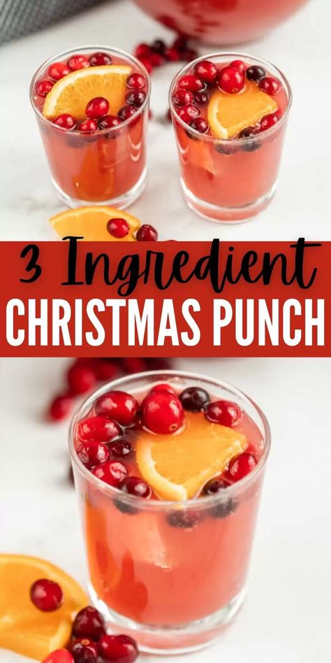 This is the best non alcoholic Christmas punch recipe that the kids AND adults will love. This punch recipe is easy to make with only 3 ingredients. It's perfect for Christmas or any other holiday or special occasion. #eatingonadime #punchrecipes #christmasrecipes #drinkrecipes Christmas Morning Breakfast Punch, Christmas Appetizers Easy For Kids, 3 Ingredient Punch Recipes, Easy Christmas Punch Recipes Non Alcoholic, Christmas Breakfast Punch Non Alcoholic, Non Alcoholic Christmas Punch For A Crowd, Christmas Punch Non Alcoholic Recipes, Christmas Punch Ideas Non Alcoholic, Punch Recipes Non Alcoholic Christmas