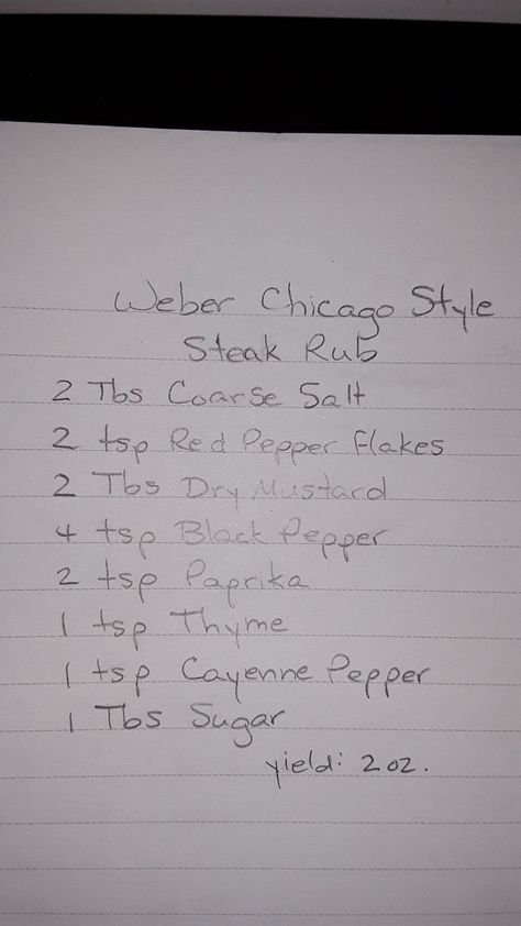 Weber Chicago Style Steak Rub Chicago Steak Seasoning Recipe, Steak Toppers, Filet Mignon Steak Recipes, Season Blends, Dry Rub For Steak, Season Steak Recipes, Steak Rub, Steak Spice, Homemade Dry Mixes