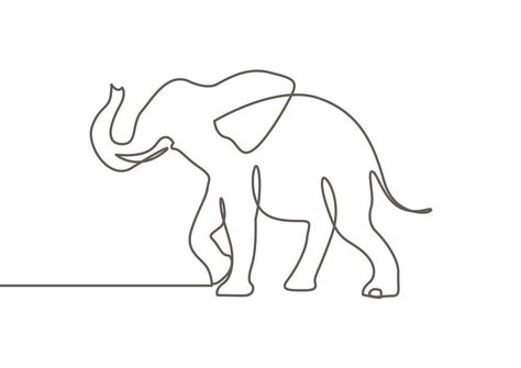 Elephant Line Art, Tiny Elephant Tattoo, Elephant Tattoo Design, Elephant Tattoo, Incredible Tattoos, Elephant Tattoos, One Line Art, Line Art Tattoos, Elephant Art