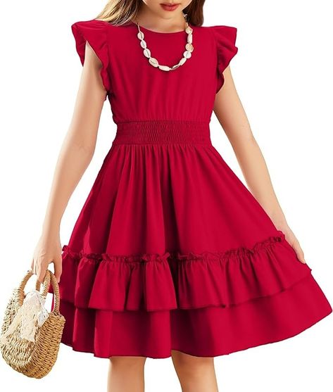 Amazon.com: Arshiner Girls Flutter Sleeve A-Line Sundress Casual Summer Tiered Swing Midi Pocket Dress Black for 3-4T: Clothing, Shoes & Jewelry Sundress Casual, Pocket Dress, Classy Dress, Flutter Sleeve, Summer Casual, Dress Black, Sundress, Shoes Jewelry, Girls Dresses