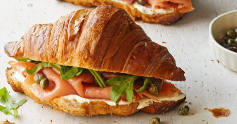 Salmon Croissant, Cheese Toast Recipe, Homemade Cheese Crackers, Smoked Salmon Recipes, Holiday Appetizers Recipes, Ina Garten Recipes, Rose Recipes, Spiced Pecans, Cheese Toast