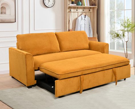 PRICES MAY VARY. Transform Your Space with Ease: The ZIGHTH sleeper sofa effortlessly converts into a queen-size bed, loveseat, or chaise lounge, allowing you to create a cozy and stylish living space. Its multifunctional design makes it perfect for compact living spaces and offices, while its sleek and elegant look adds a touch of sophistication to any room. Unmatched Comfort and Durability: Sink into the plush high-density foam cushions and detachable back pillows for ultimate relaxation. This Living Room Yellow, Sofa Bed Modern, Loveseat Futon, Loveseat Sofa Bed, Loveseat Sleeper Sofa, Small Sofa Bed, Room Yellow, Reception Sofa, Pull Out Sofa Bed