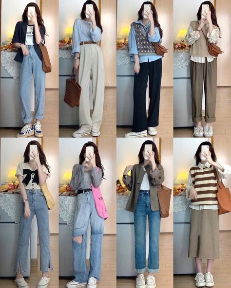 Ootd Korean Style, 00s Mode, Outfit Korean Style, Simple Style Outfits, Golden Globes Red Carpet, Casual College Outfits, Korean Casual Outfits, Everyday Fashion Outfits, غرفة ملابس