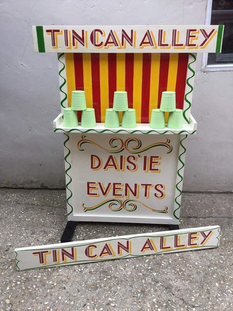 Tin Can Alley game for hire Tin Can Alley, Prom 2023, Vintage Games, Tin Can, Tin, Prom, Novelty Sign, Canning