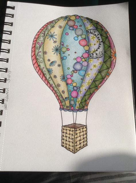 Inspired by my Zen Challenge board, to design my own hot air balloon... Wahooooooooo... I kinda think it works! Hotairballoon Drawing, Hot Air Balloon Drawing, Figure Sketches, Xmas Drawing, Art Markers Drawing, Human Figure Sketches, Ornament Drawing, Bullet Journal Design Ideas, German Art