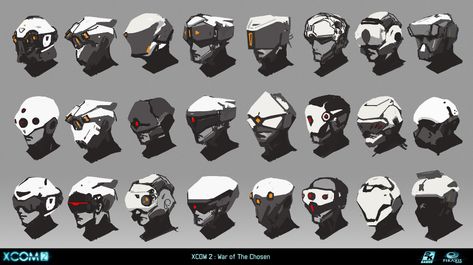 ArtStation - XCOM2 WAR OF THE CHOSEN, dongmin shin Xcom Concept Art, Helmet Design Sketch, Sci-fi Helmet, Scifi Artwork, Future Society, Futuristic Helmet, Helmet Concept, Combat Armor, Titanfall