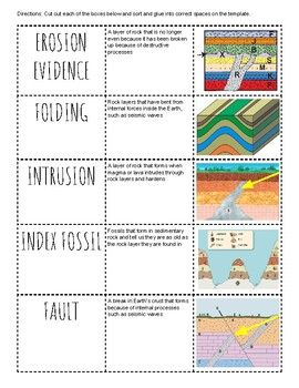 Relative Dating and Law of Superposition... by Joy Watkins | Teachers Pay Teachers Law Of Superposition, Geologic Time Scale, Science Cells, Plate Tectonics, 6th Grade Science, Vocabulary Cards, Middle School Student, Sorting Activities, Middle School Science