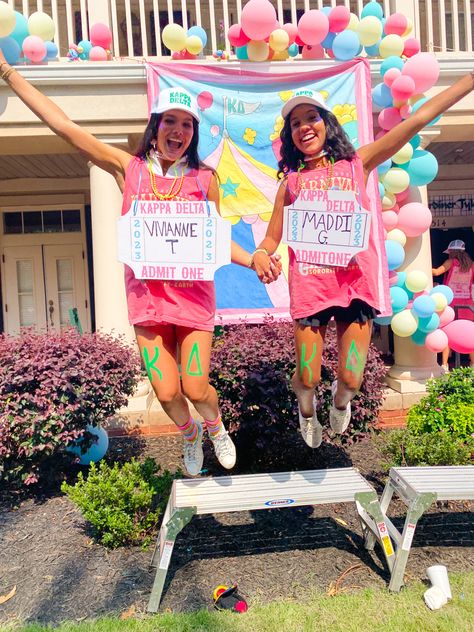 Carnival Bid Day Theme, Carnival Bid Day, Sorority Big Little Reveal Theme, Vsco Ideas, Sorority Themes, Recruitment Ideas, Dance Marathon, Big Lil, Bid Day Themes