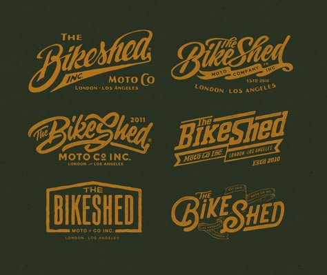 The Bikeshed CO. New Logotypes - Alex Ramon Mas StudioAlex Ramon Mas Studio Auto Shop Logo, Logo Bike, Logo Moto, Motorcycles Logo Design, Retro Logo Design, Cake Logo Design, Motorcycle Logo, Shirt Illustration, Logotype Design