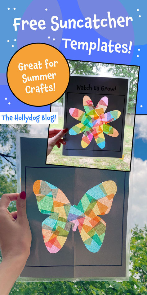 Print 10 Free Suncatcher Templates for Kids! Have tons of fun!  DIY Suncatchers | Suncatcher Craft | Suncatcher Template | Preschool Crafts | Summer Crafts | Summer Craft Ideas June Crafts For Kids Preschool, Suncatcher Craft Preschool, Summer Sun Catcher Crafts For Kids, Summer Suncatcher Crafts For Kids, Kid Suncatcher Craft, Sun Catcher Templates Free Printable, Preschool Suncatcher Craft, Easy Suncatcher Craft, Summer School Crafts For Kids