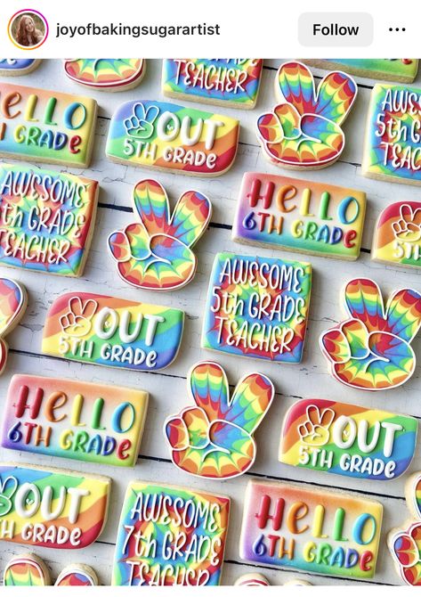 Teacher Cookies, Candyland Theme, Cookie Board, Cakes Decorating, School's Out For Summer, Summer Cookies, Fancy Cookies, Vacation Bible School, Cookie Ideas