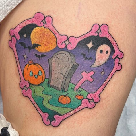 Cute Graveyard, Alex Strangler, Girlfriend Tattoos, Graveyard Tattoo, Scenery Tattoo, Neat Tattoos, Candy Tattoo, Vampire Tattoo, Friday The 13th Tattoo