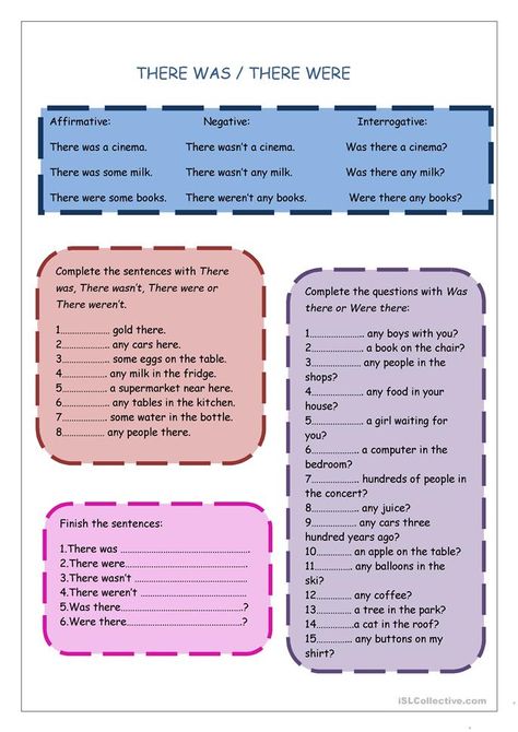 There was / There were - English ESL Worksheets for distance learning and physical classrooms Singular Nouns, Mental Map, Simple Past Tense, English Activities For Kids, English Grammar Worksheets, Grammar Practice, Kids English, Teaching Grammar, English Verbs