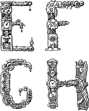 character,metal,design,engineer,vector set,join,steampunk,retro,mechanical,alphabet,equipment,connection,engineering design,tool,machinery,engineering,wheel,cog,e,precision,decorative,ancient,vector,technology,g,industrial,shape,letter,f,watch,bronze,mechanism,development,metallic,font,industry,clock,typeface,old,energy,type,engine,technical,illustration,h,symbol,mechanic,machine,vintage,gear Mechanical Alphabet, Mechanical Logo, H Symbol, Robot Font, Metallic Font, Art Logos, Design Engineer, Vector Technology, Technical Illustration