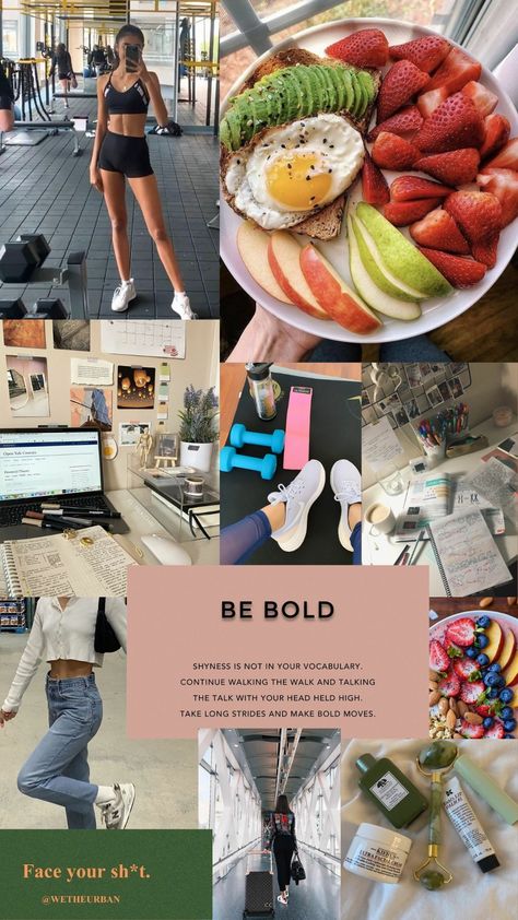 Health And Fitness Aesthetic Vision Board, Vision Board Collage, Vision Board Wallpaper, Vision Board Inspiration, Motivation Board, Instagram Feed Inspiration, Healthy Motivation, Healthy Lifestyle Motivation, Healthy Girl