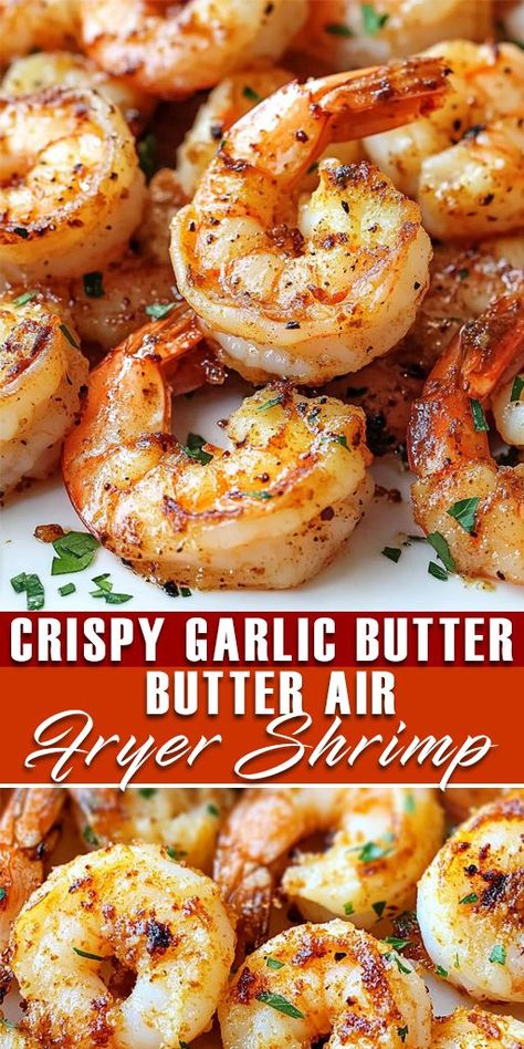 These Crispy Garlic Butter Air Fryer Shrimp are packed with flavor and cooked to perfection in just minutes! 🧄🧈Ready in under 15 minutes, it’s an easy, keto-friendly, and low-carb option the whole family will love! 🍽️💖 Try it now and make dinner effortlessly delicious! 😍👌 👉 Save this recipe and make it tonight! Don’t forget to Pin for later! 🏷️ #AirFryerShrimp #GarlicButterShrimp #EasyDinnerRecipes #HealthyShrimpRecipes #LowCarbRecipes Air Fryer Tilapia, Air Fryer Meats, Air Fryer Seafood, Recipes For Air Fryer, Buttered Shrimp Recipe, Air Fryer Shrimp, Tilapia Recipe, Keto Air Fryer Recipes, New Air Fryer Recipes