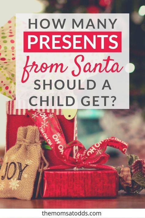 How many presents should Santa bring? Many moms have strong opinions on Christmas gifts from Santa versus parents. Here we debate the idea that one small present should be from Santa. How many gifts are from Santa at your house? #Christmas #Santa #Christmaspresents Kids Santa Gifts, Santa Gift Setup Ideas, Christmas Presents From Santa, Gifts From Santa Ideas, Santa Presents Ideas, Christmas Eve Santa Ideas, How To Wrap Gifts From Santa, Santa Presents Wrapping, Gifts From Santa For Kids