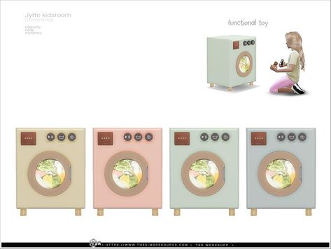 The Sims Resource - Jytte kidsroom toys - washing machine Playhouse Door, Toy Washing Machine, Dollhouse Toys, Sims 1, Sims 4 Cc Mods, Flower Stands, Animal Skin, The Sims Resource, Sims Resource