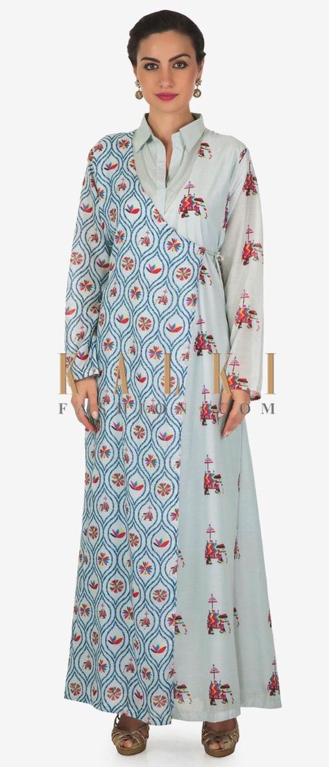 Angrakha Style Kurti Straight, Dress Pattern Plus Size, Kurti Straight, Royal Blue Dress Casual, Cotton Kurties, Yellow Dress Casual, Blue Kurti, Simple Kurtis, New Dress Pattern