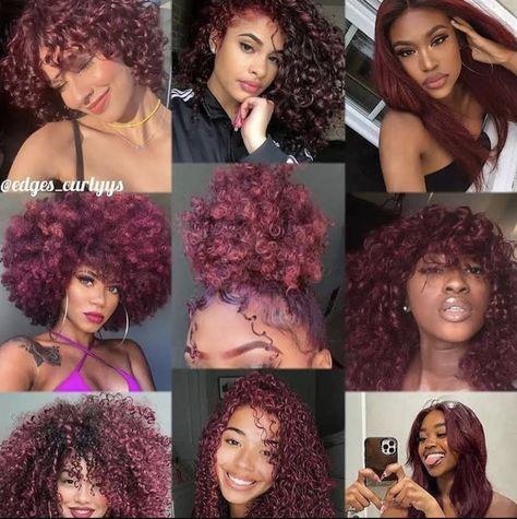 Dyed Curly Hair Ideas Colour Red, Afro Hair Color Ideas, Afro Dyed Hair, Dyed Afro Hair, Dyed Natural Hair Dark Skin, Hair Dye Ideas For Curly Hair, Hair Dye Ideas Black Women, Afro Hair Dye, Dyed Curly Hair