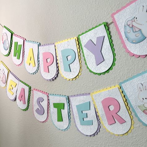 Peach Party Decorations, Thanksgiving Labels, Easter Party Decorations, Fireplace Table, Easter Cupcake Toppers, Bunny Banner, Happy Easter Banner, Window Photo, Spring Banner