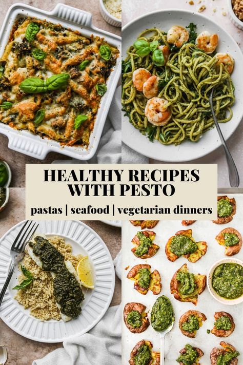 Healthy Recipes With Pesto | Walder Wellness, Dietitian (RD) Pesto Dishes Dinners Healthy, High Protein Pesto Recipe, Pesto Ideas Healthy, Recipes With Pesto Sauce Healthy, Pesto Recipes Dinner Vegetarian, Basil Pesto Dinner Recipes, Pesto Recipes Lunch, Pesto Vegetarian Recipes, Healthy Pesto Meals