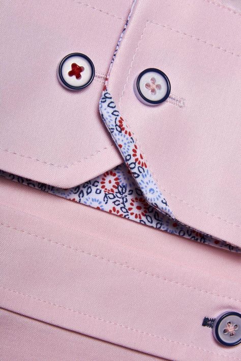 Shirt Detailing Men's, Mens Shirt Detailing, Mens Shirt Details, Gents Shirts, Menswear Details, Bespoke Shirts, Corporate Wear, Pink Long Sleeve Shirt, Go The Extra Mile