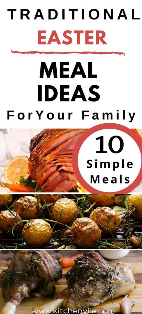 10 Simple Traditional Easter Meal Ideas For Your Family - KitchenVile Easter Meal Ideas, Easter Bunny Rolls, Easter Meals, Easter Dinner Menus, Easy Easter Recipes, Easter Meal, Recipes Easter, Easter Recipe, Herb Roasted Potatoes