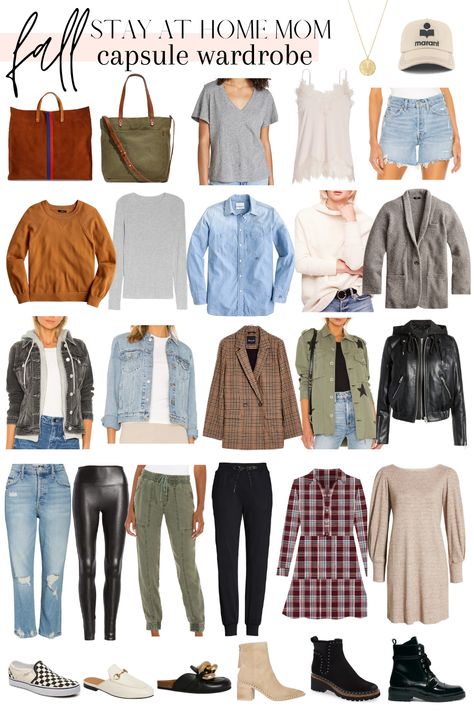 Stay At Home Capsule Wardrobe, Stay At Home Mom Outfits Fall, Minimalist Mom Wardrobe, Stay At Home Mom Outfits, Capsules Wardrobe, Mom Capsule Wardrobe, Mom Outfits Winter, Capsule Wardrobe Accessories, Create Capsule Wardrobe