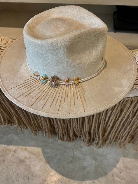 ≫∙∙ Crystal Whispers ∙∙≪ – FonteTulum Classy Hats, Hat Aesthetic, Western Boutique, Painted Hats, Western Aesthetic, Unique Hats, Western Chic, Hat Ideas, Wild Nature