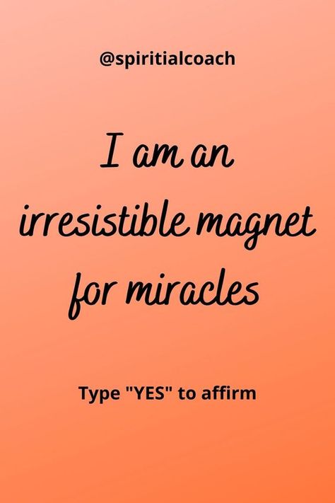 I am an irresistible magnet for miracles.Would you like to manifest your dream life ? Want to learn law of attraction & How LOA works? If, yes save this law of attraction quote to your board and start learning to reprogramme your subconsious mind to manifest money, love, success instantly. #lawofattraction #manifestation #affirmations #lawofattractionquotes #spiritualquotes #manifestyourdreams #affirmationsoftheday Law Of Attraction Love, Manifesting Dreams, Law Of Attraction Money, Law Of Attraction Tips, Secret Law Of Attraction, Manifestation Law Of Attraction, Law Of Attraction Affirmations, Manifesting Money, Manifestation Journal