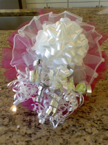 Ribbon Bouquet For Rehearsal, Rehearsal Bouquet Diy Bows, Rehearsal Dinner Bouquet, Wedding Rehearsal Bouquet, Rehearsal Bouquet, Bridal Shower Bouquet, Rehearsal Dinner Planning, Bow Bouquet, Nice Gifts